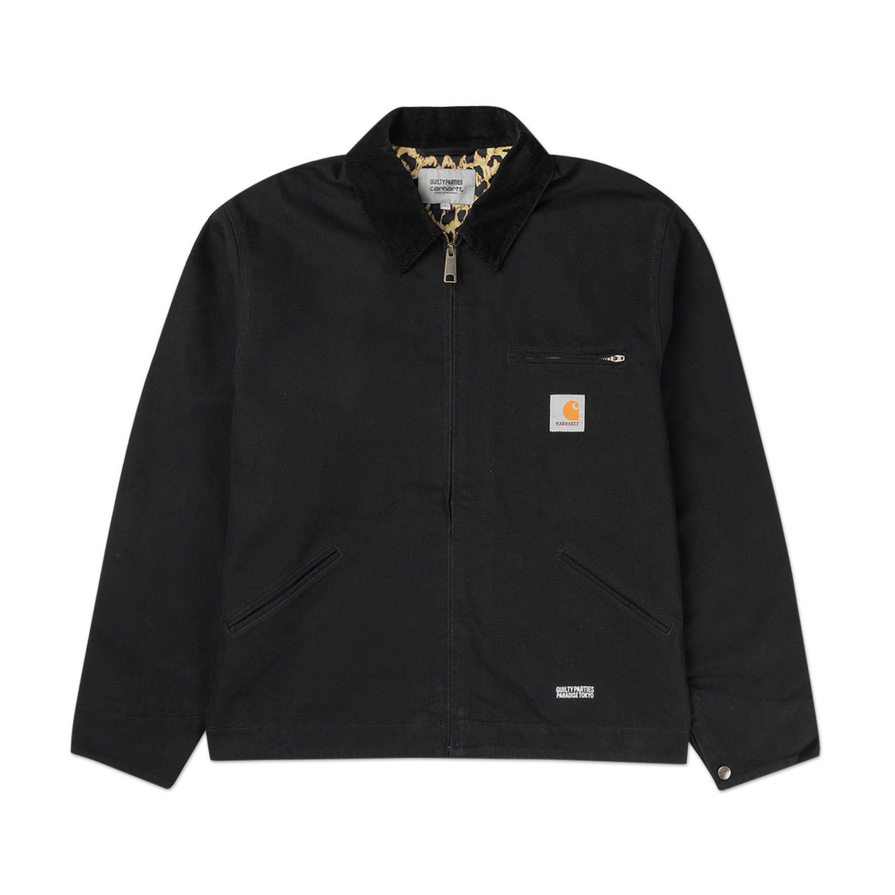carhartt wip x wacko maria og detroit jacket (black / leopard print) - i028223.0d6.02.03 - a.plus - Image - 1