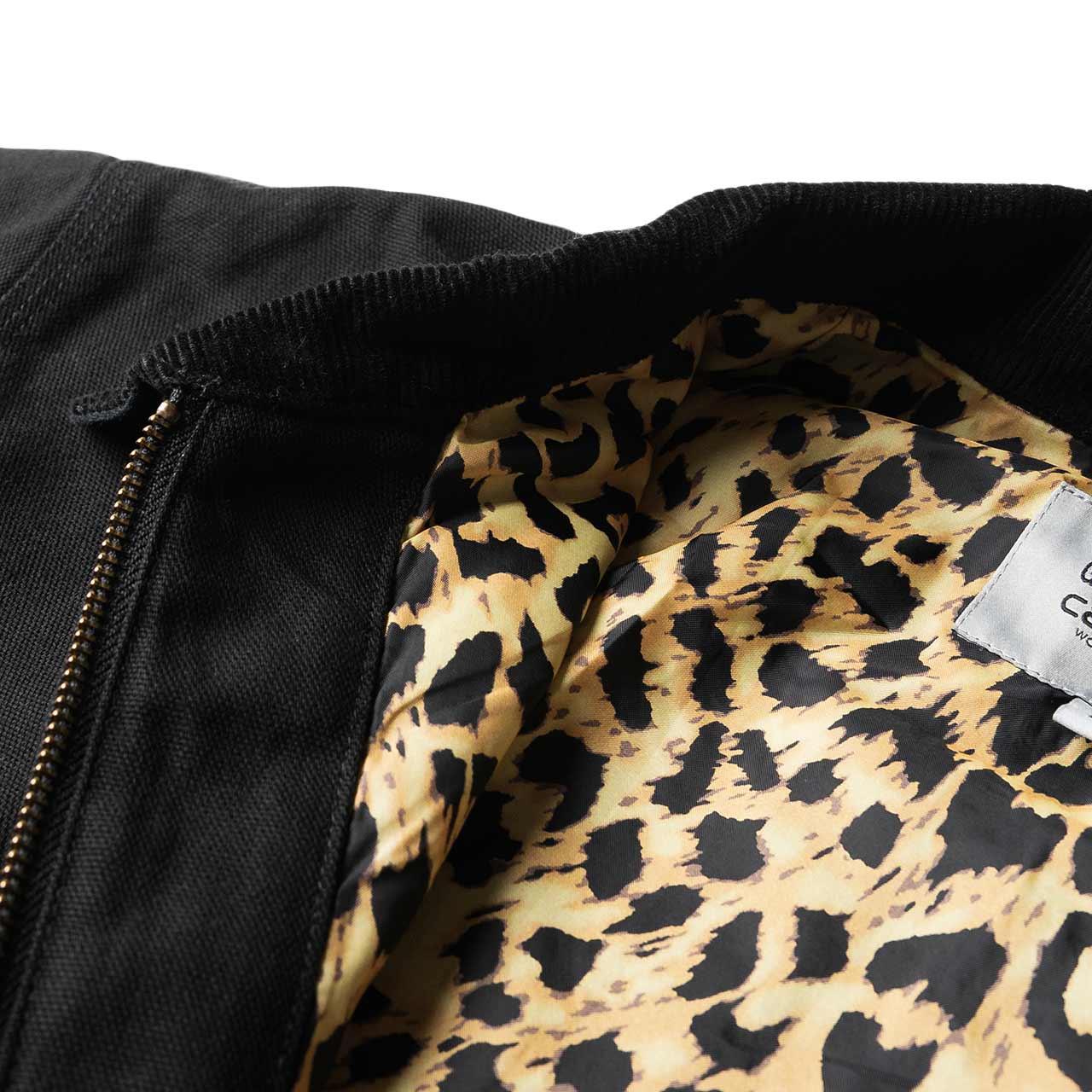 carhartt wip x wacko maria og detroit jacket (black / leopard
