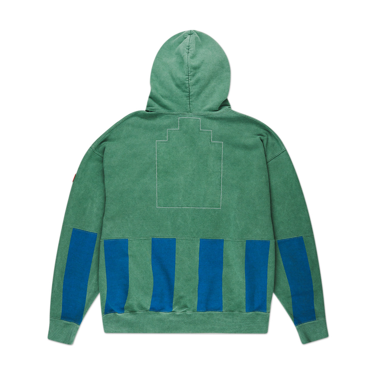 cav empt cav empt overdye stripe print heavy hoodie (green)