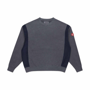 cav empt cav empt overdyed side mesh crewneck (charcoal)