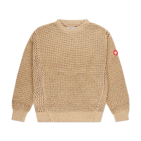 cav empt side mesh loose waffle knit (beige) CES21KN01 - a.plus