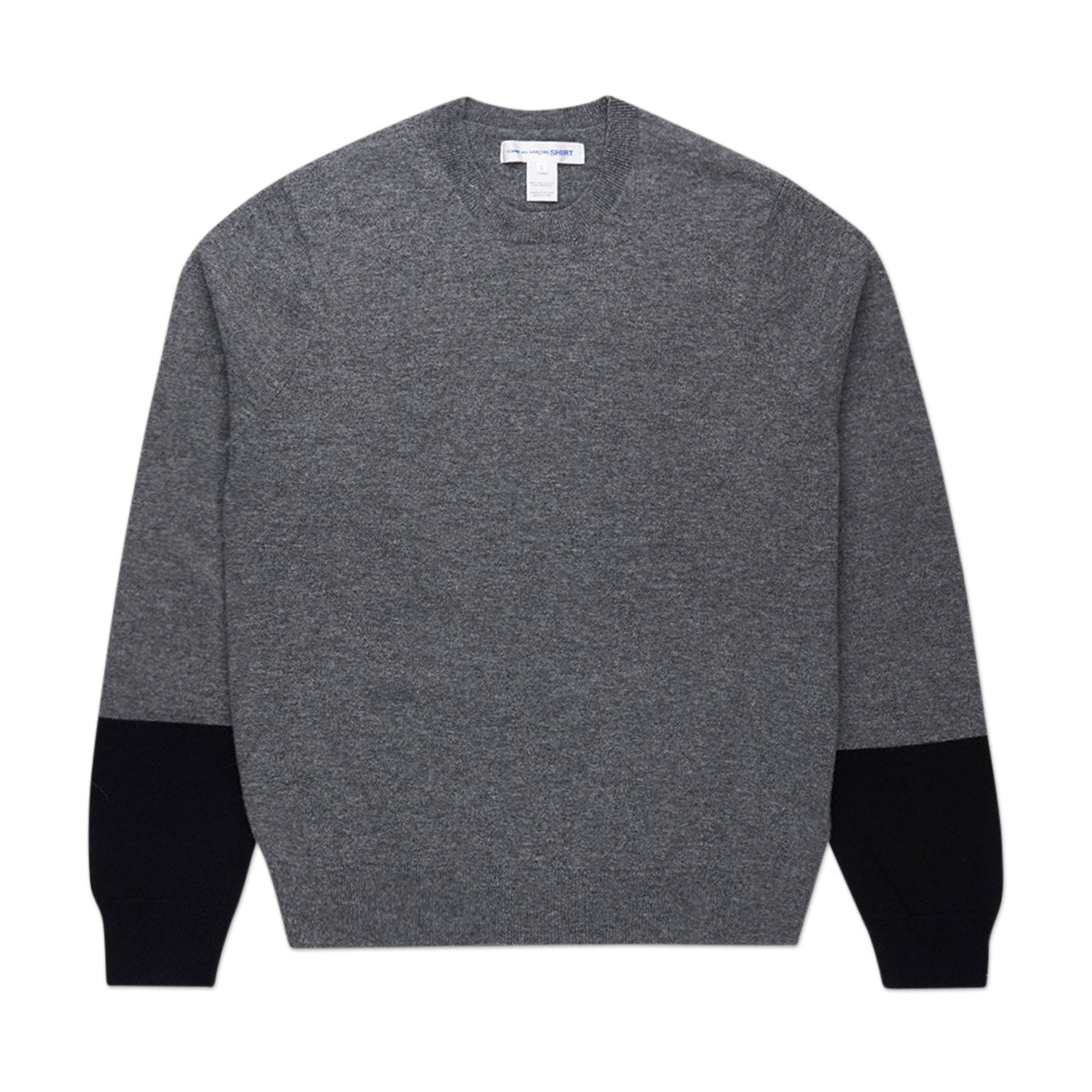 comme des garçons shirt comme des garçons shirt contrast panel sweatshirt (grey / black)