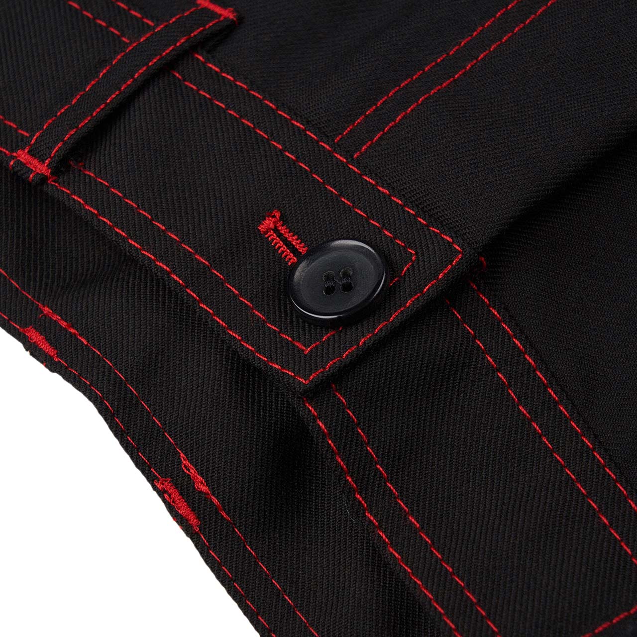 comme des garçons shirt comme des garçons shirt contrast stitching pants (black / red)