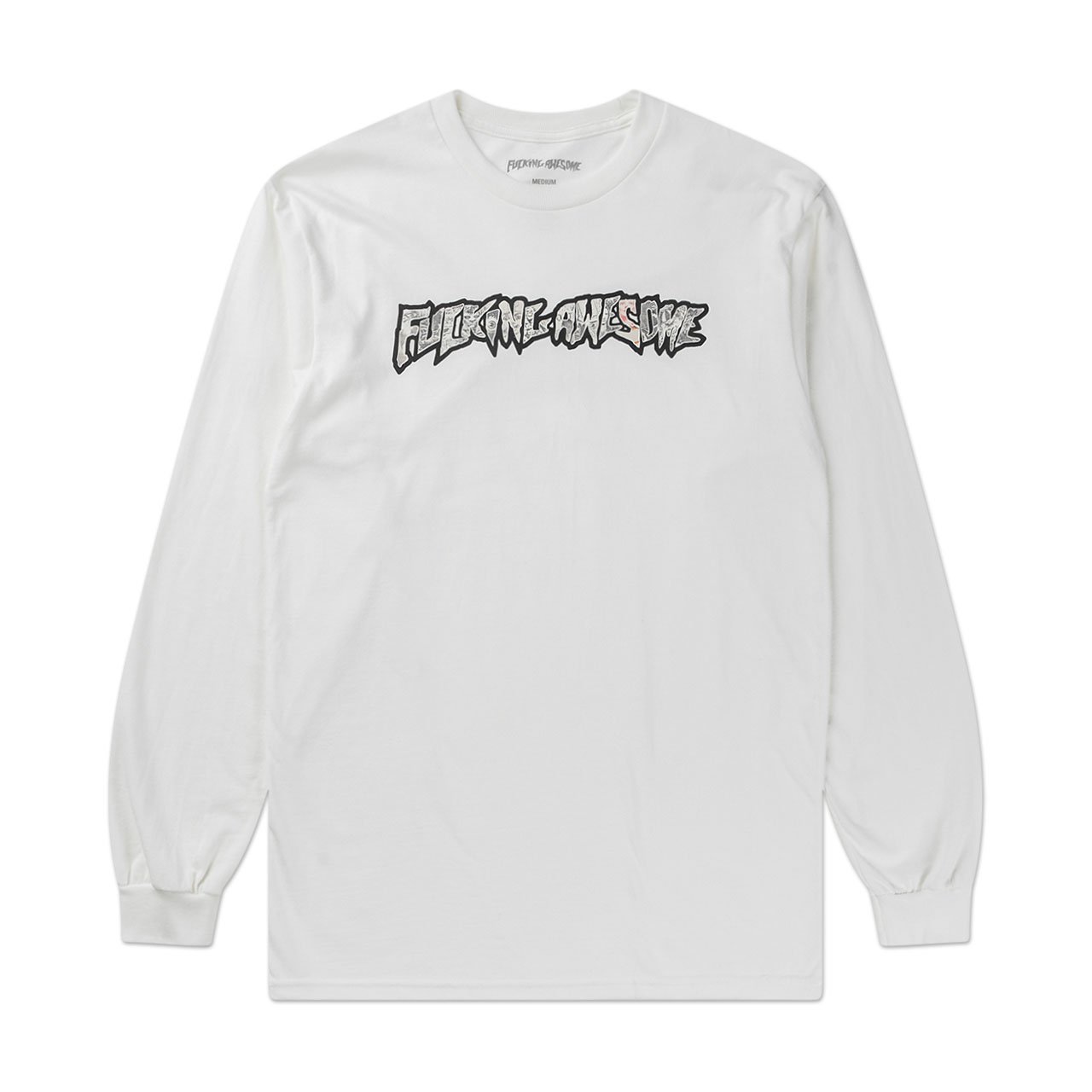 fucking awesome actual visual guidance l/s tee (white) - p706050-002 - a.plus - Image - 1