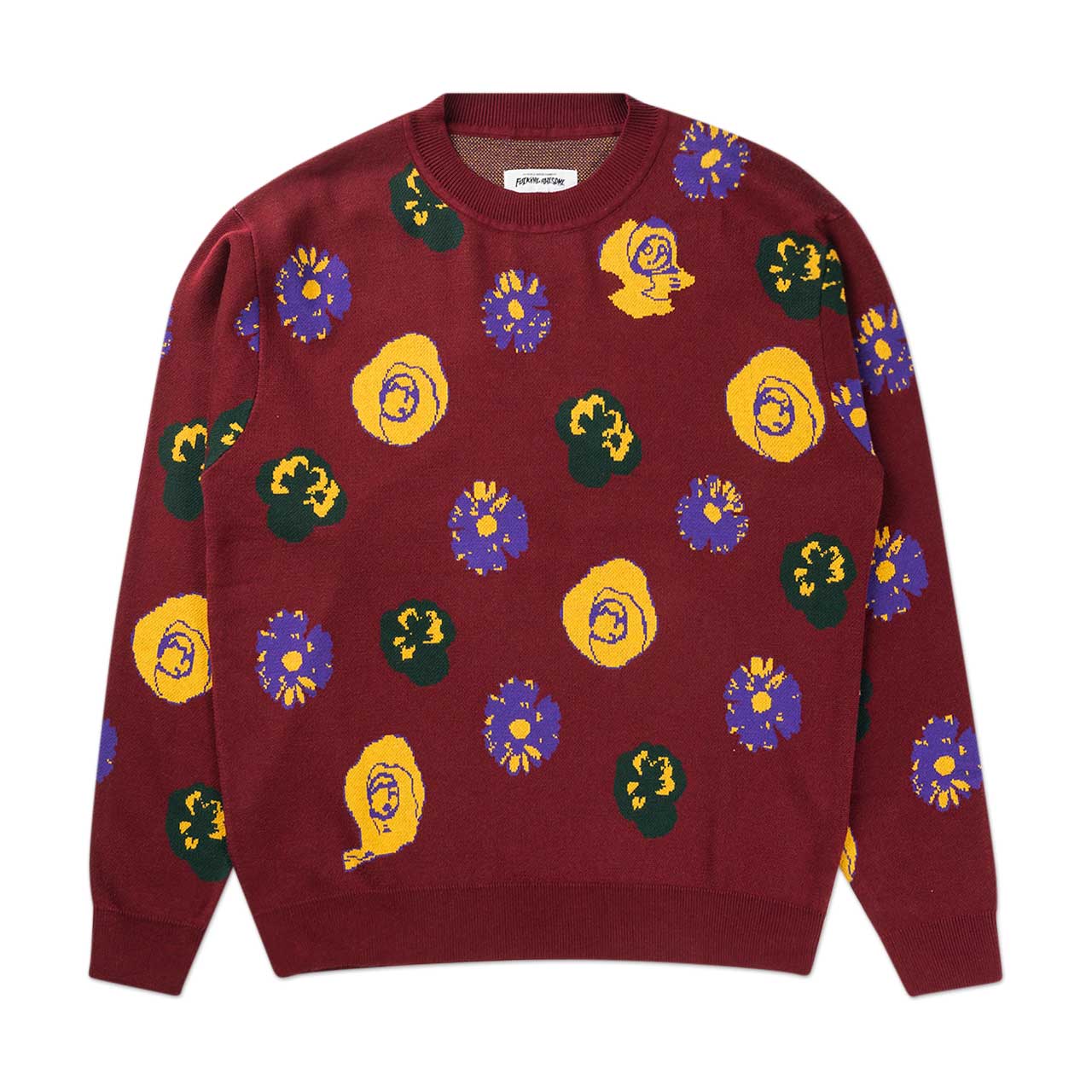 fucking awesome botanical knitted sweater (maroon) - p706234-002 - a.plus - Image - 1