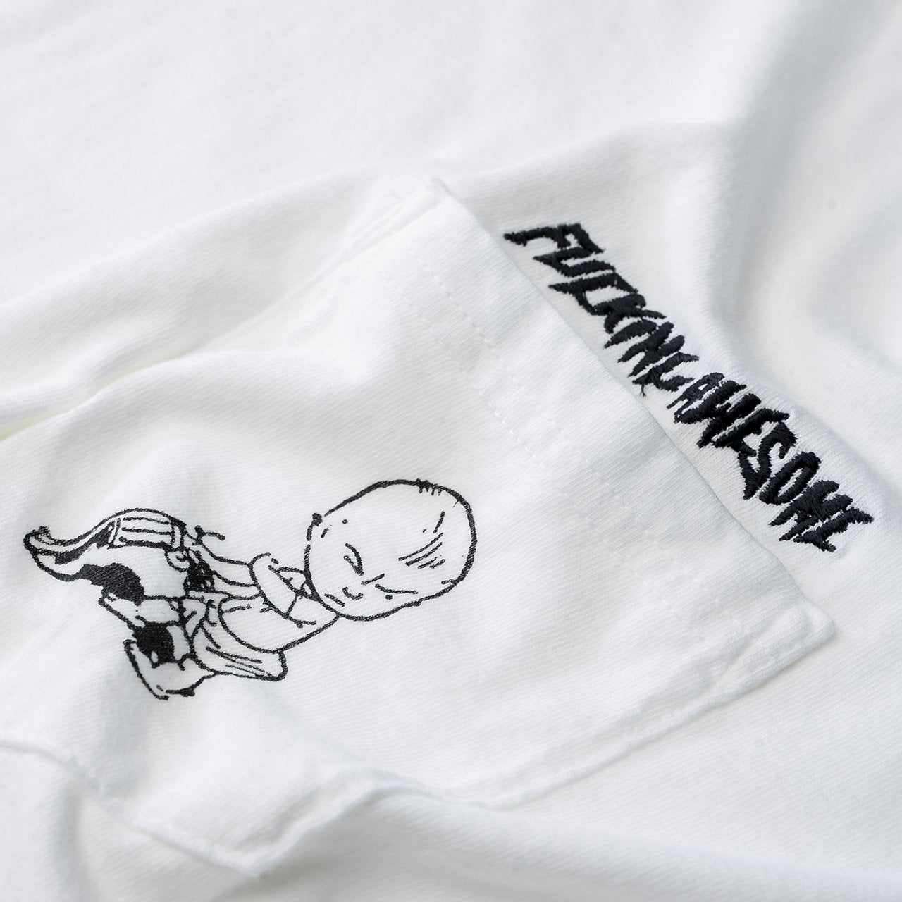 fucking awesome fucking awesome baby pocket t-shirt (white)