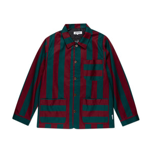 fucking awesome fucking awesome filigree striped chore jacket (maroon green)