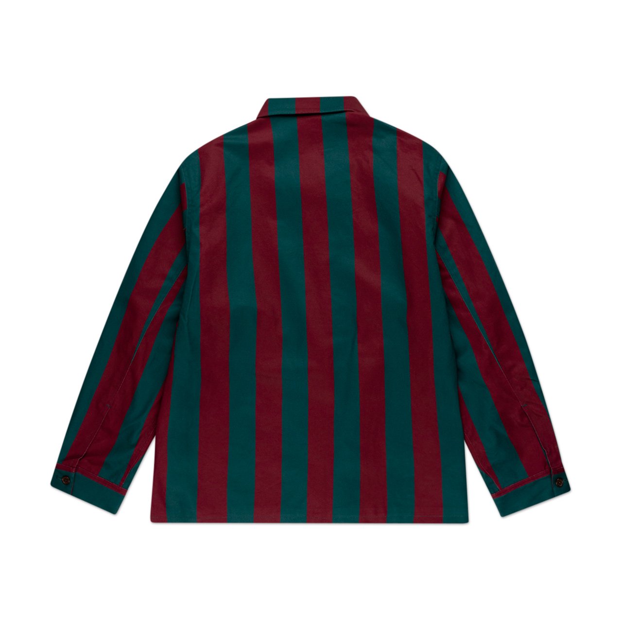 fucking awesome filigree striped chore jacket (maroon green