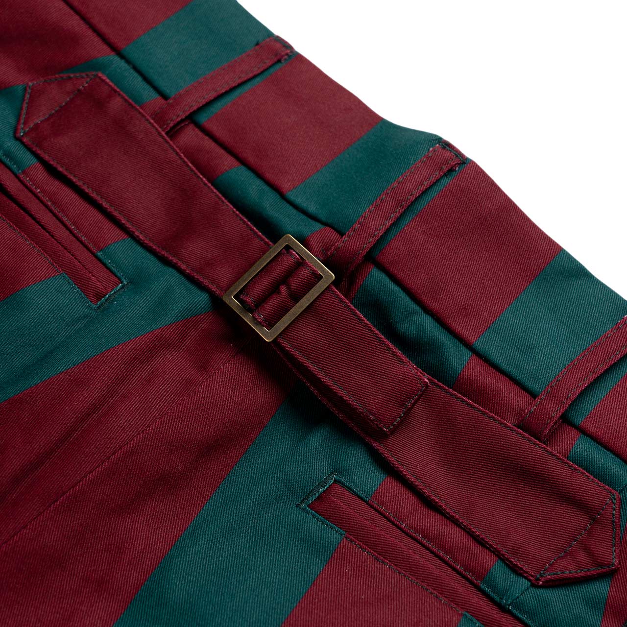 fucking awesome fucking awesome filigree striped pleated chinos (rust/olive)