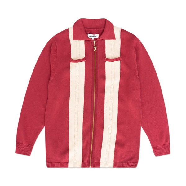 fucking awesome knit zip cardigan (maroon / cream) P709115 - a.plus