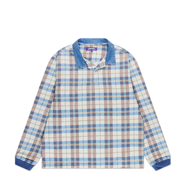 fucking awesome printed plaid shirt (white / blue)