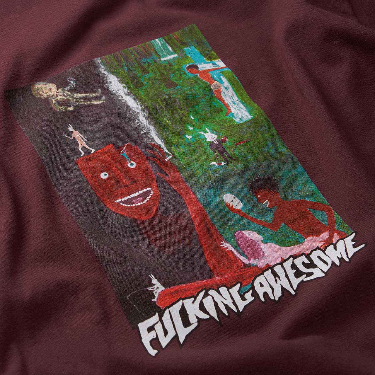 fucking awesome fucking awesome society t-shirt (maroon)