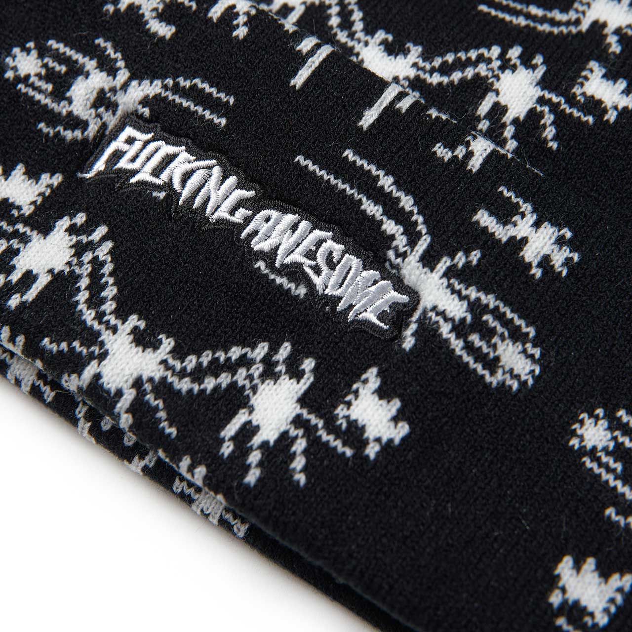 fucking awesome fucking awesome spider stamp cuff beanie (black) p708495-001SPONESIZE