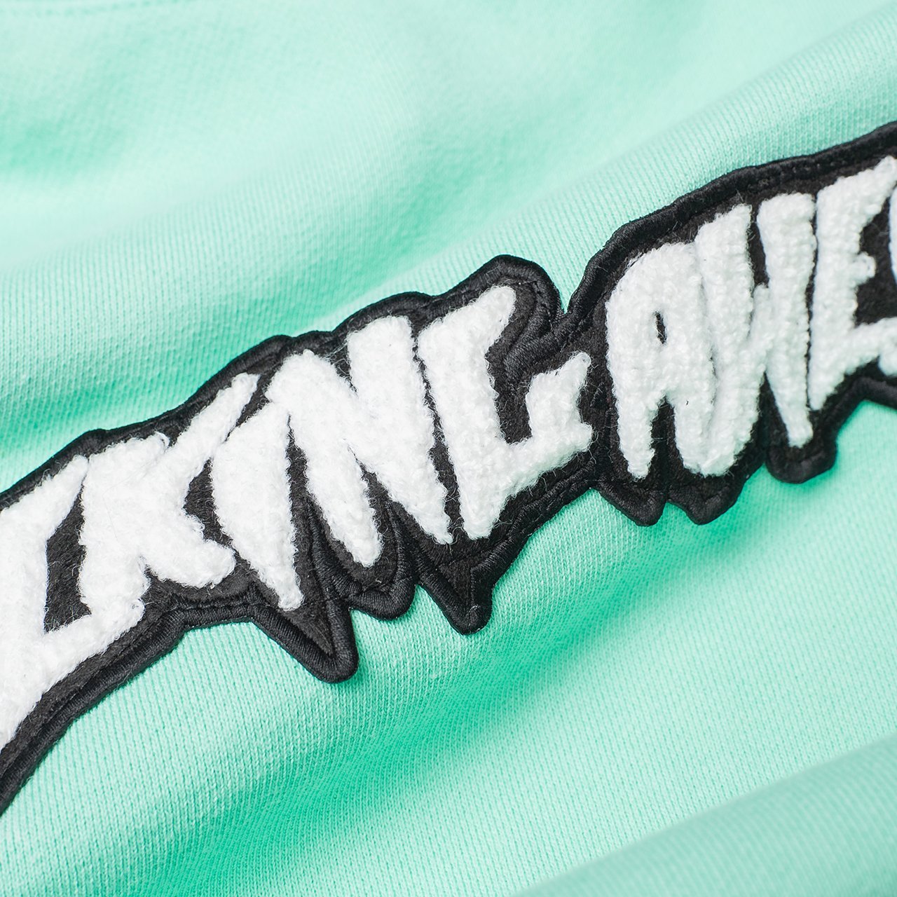 fucking awesome garment dyed chenille logo hoodie (seafoam) P702681-002 -  a.plus