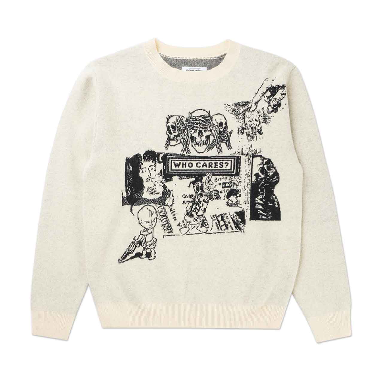 fucking awesome who cares sweater (white) - p704893-002 - a.plus - Image - 1