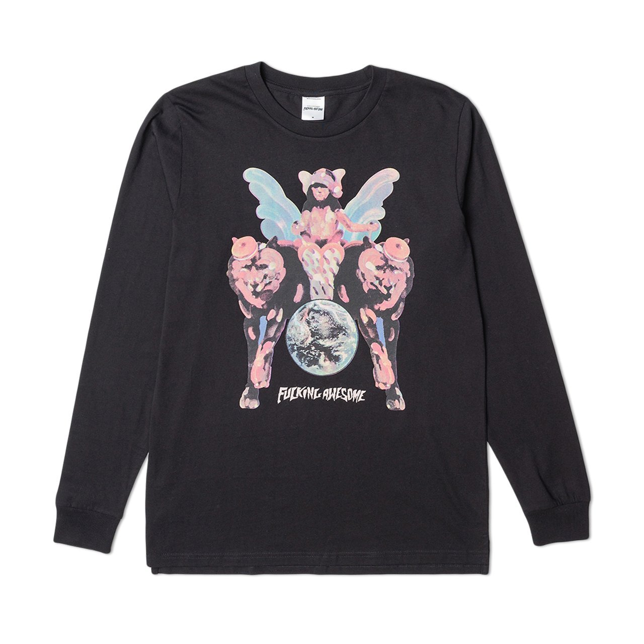 fucking awesome winged woman l/s tee (black) - p702650-002 - a.plus - Image - 1