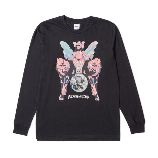 fucking awesome winged woman l/s tee (black) - p702650-002 - a.plus - Image - 1