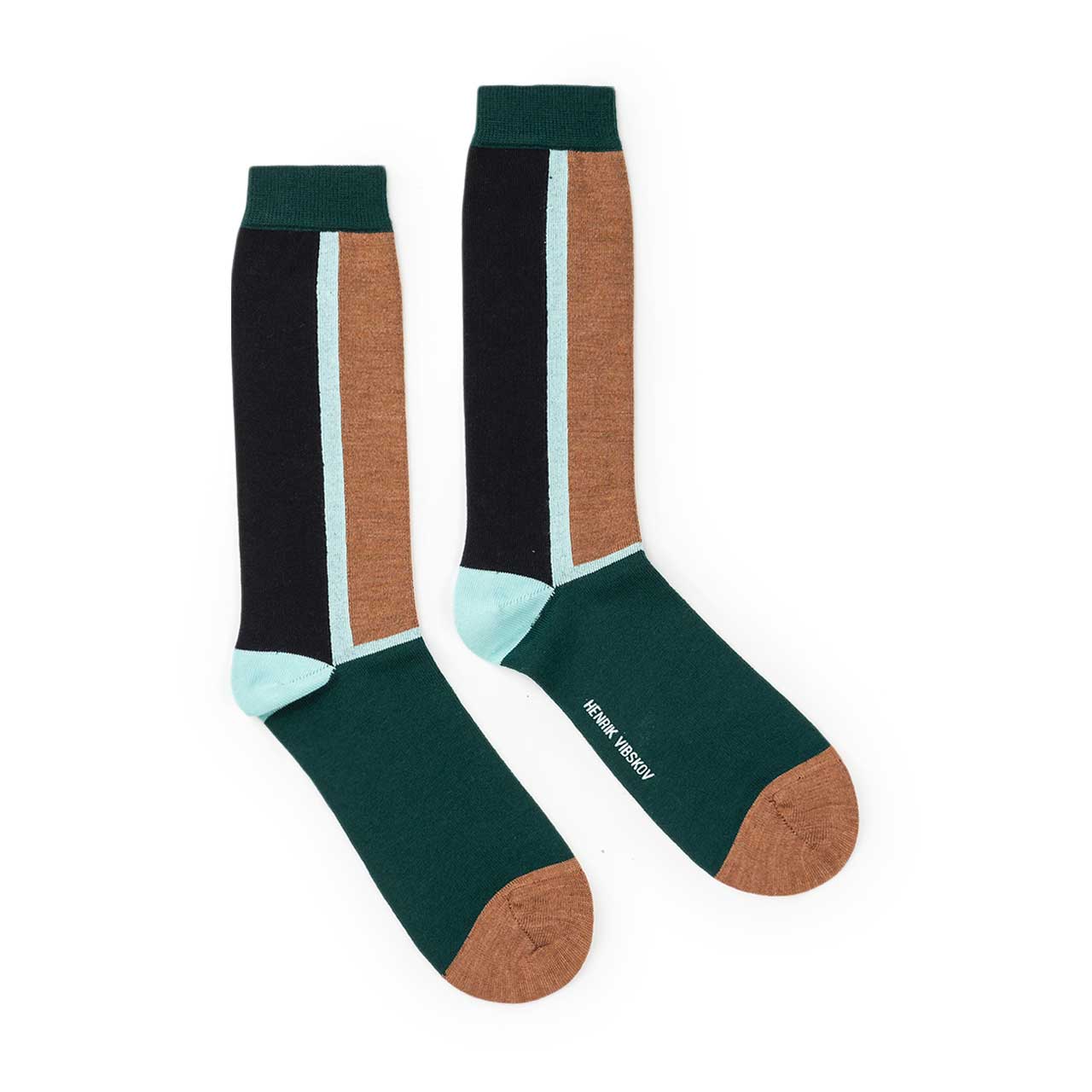 henrik vibskov block socks (brown) - aw20-s113 - a.plus - Image - 1