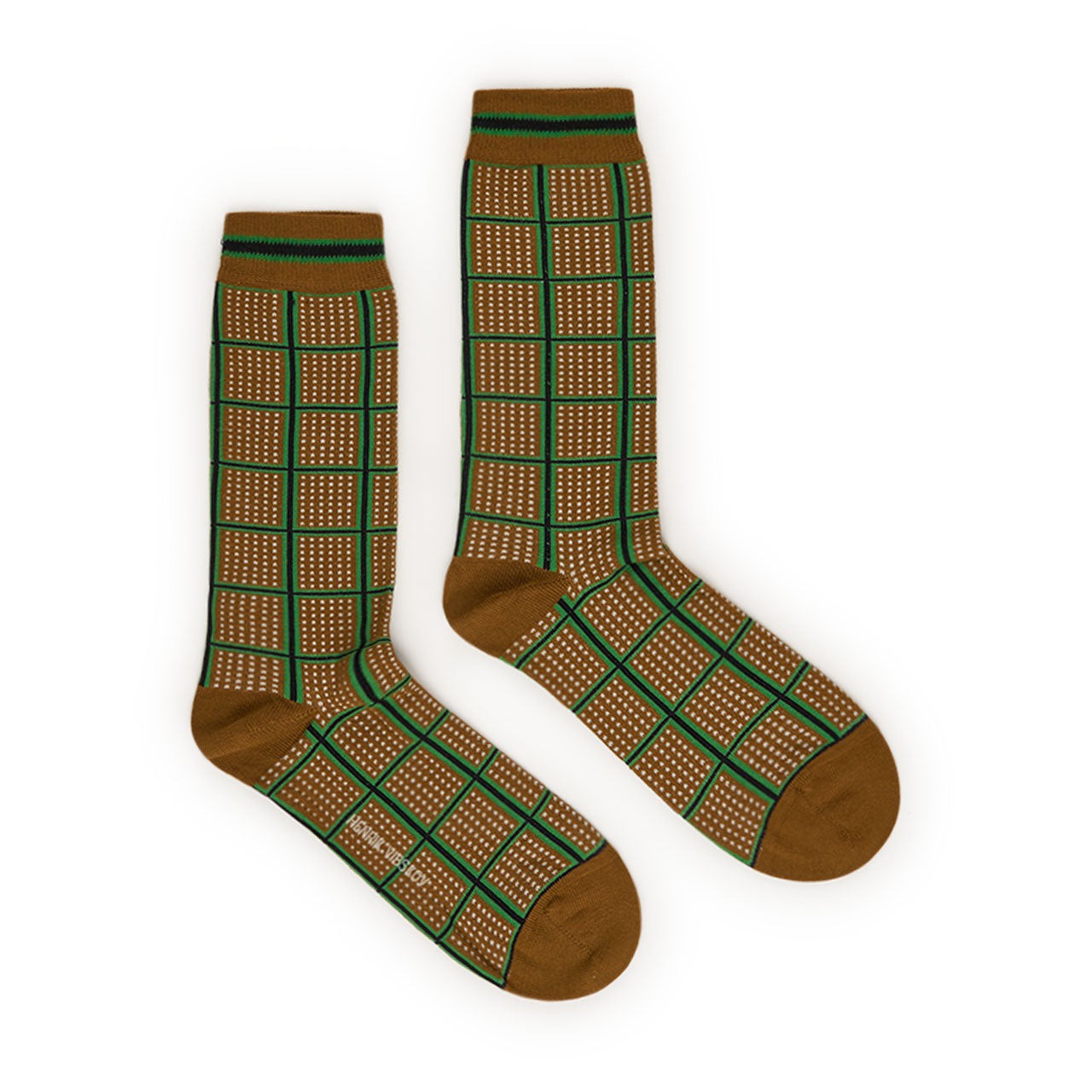 henrik vibskov henrik vibskov bathroom tiles socks (green / brown) SS22-S907
