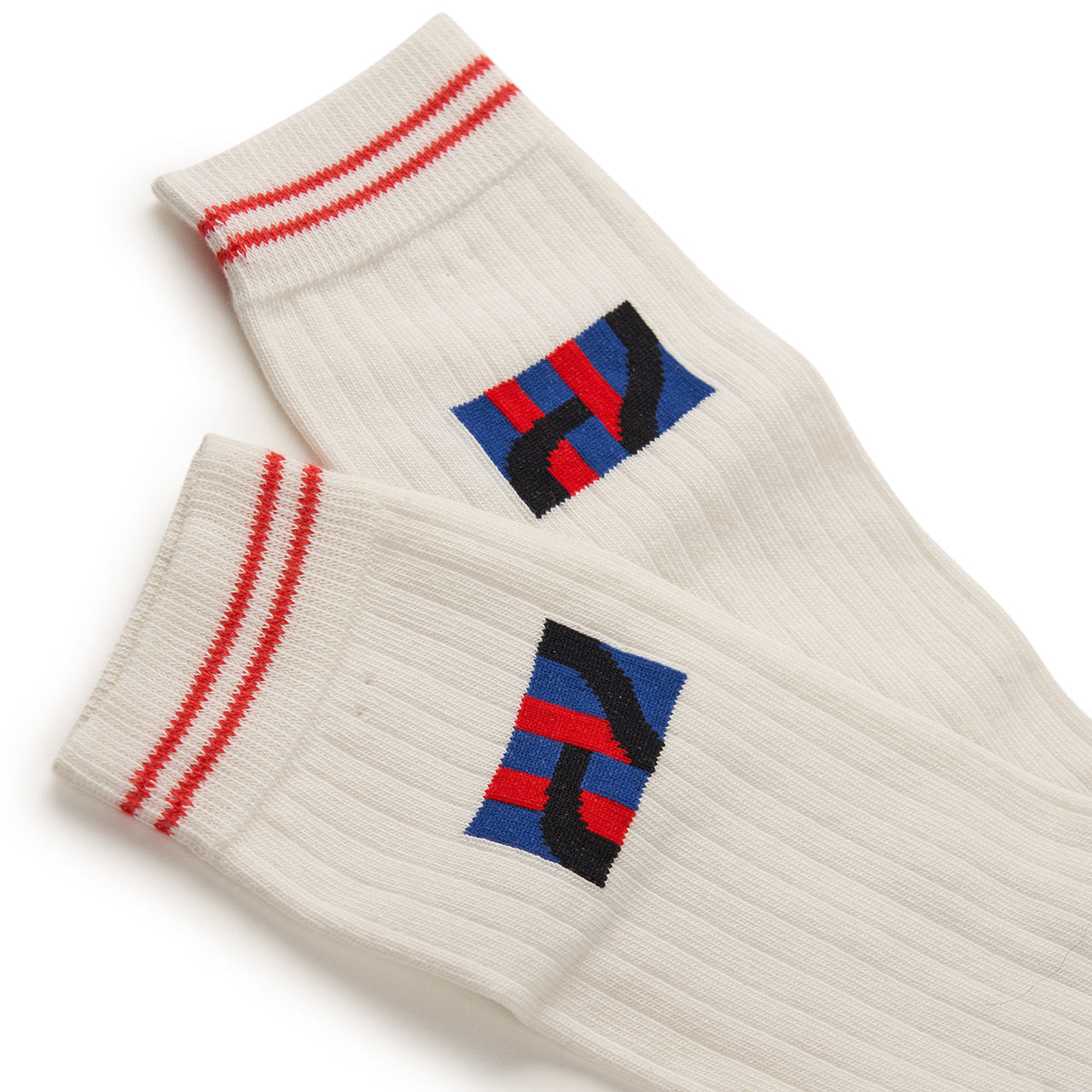 henrik vibskov henrik vibskov sporty svibs socks (white / red / blue) SS22-S912