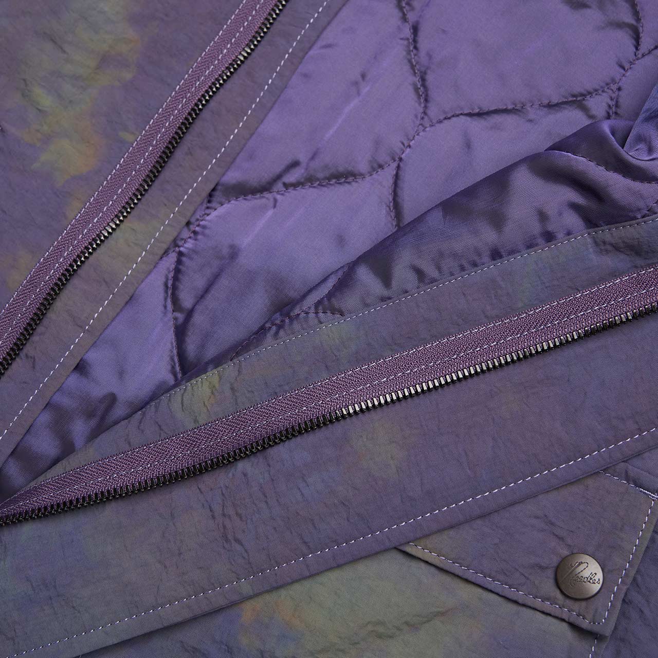 needles uneven dye nylon jacket (eggplant)