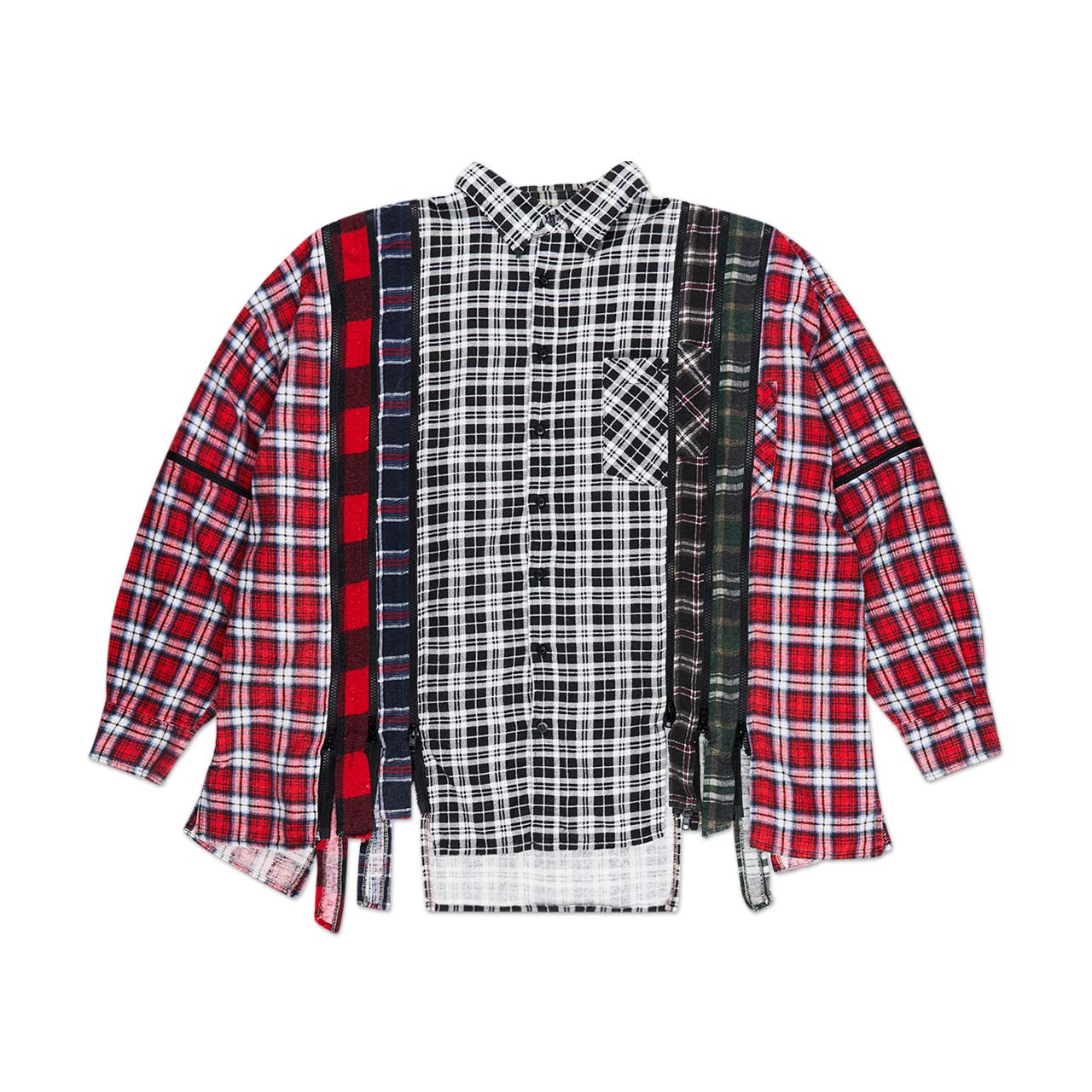 rebuild by needles 7 cuts zipped flannel shirt