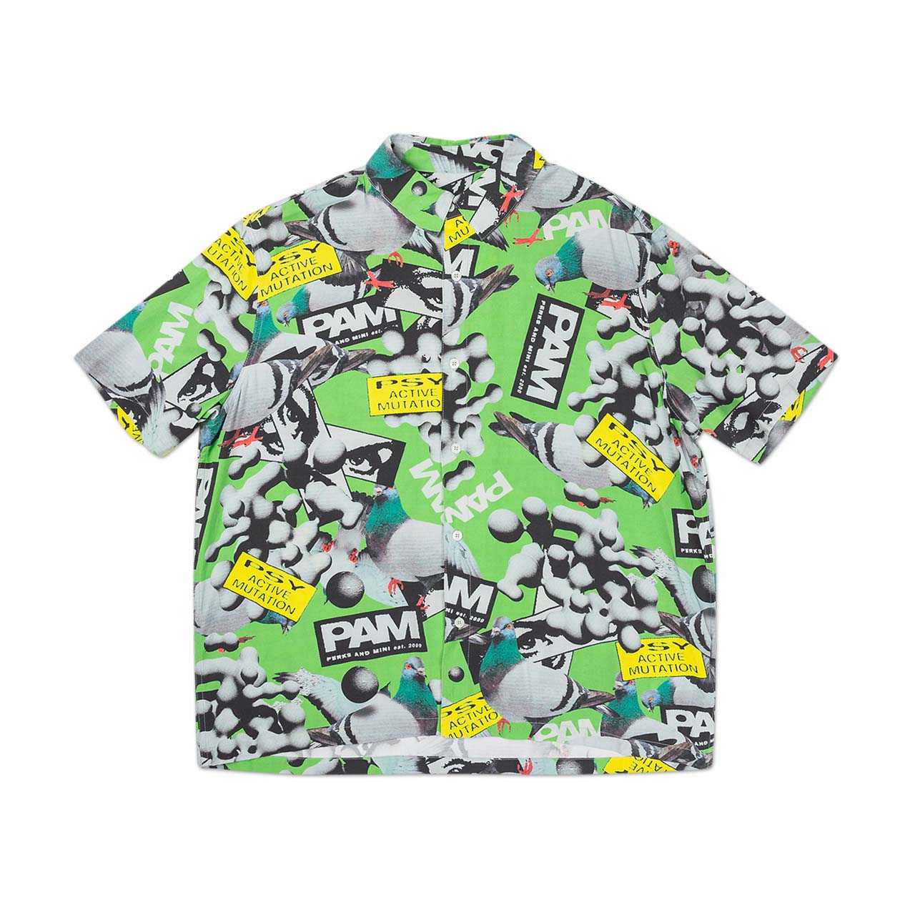 perks and mini collage short sleeve shirt (green) - 3597-cpdg - a.plus - Image - 1