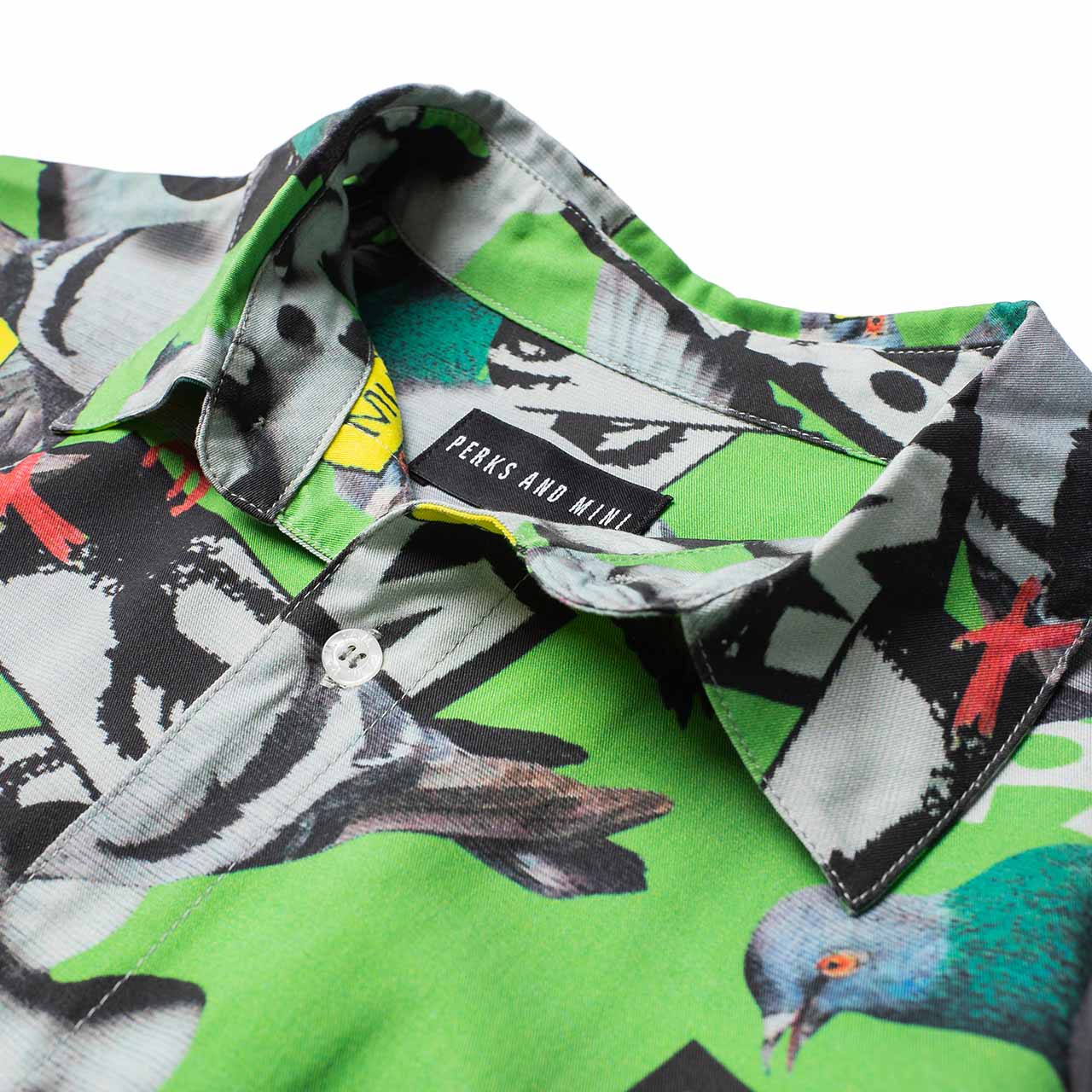 perks and mini collage short sleeve shirt (green) - 3597-cpdg - a.plus - Image - 4