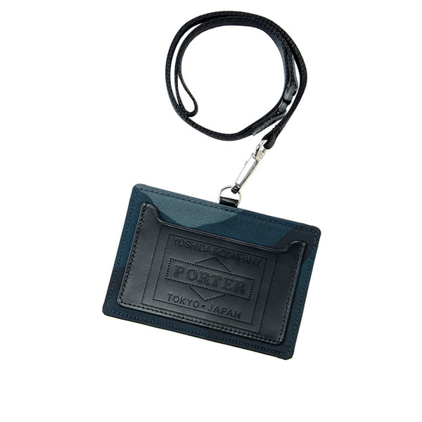 porter by yoshida camouflage wallet id case (navy)