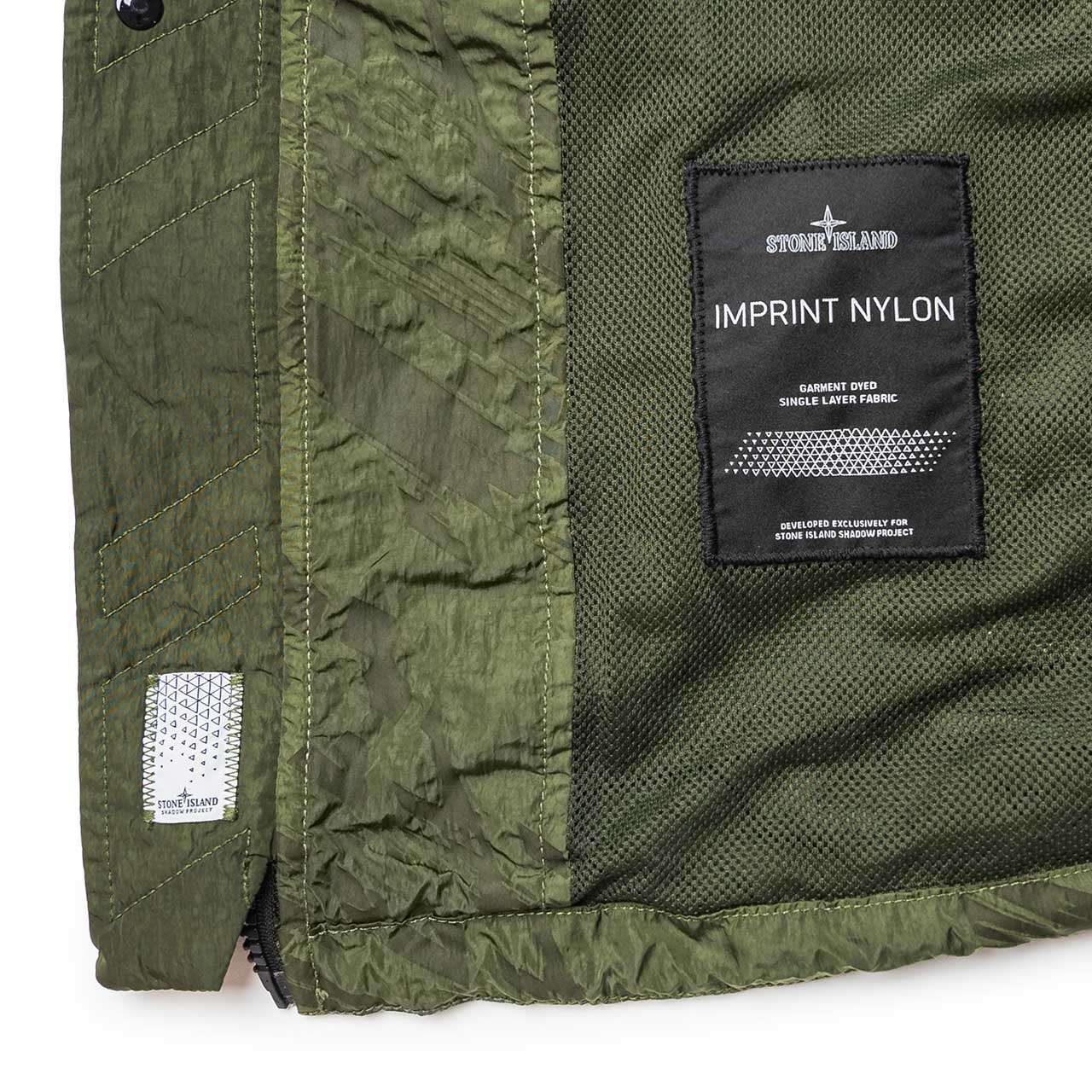 stone island shadow project imprint nylon colarless jacket (olive) - 701940505.v0053 - a.plus - Image - 7