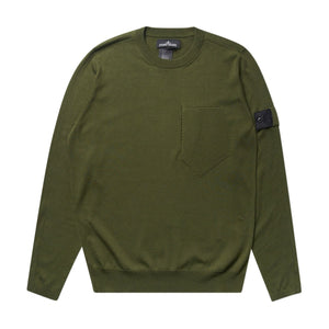 stone island shadow project silk mix crew neck sweater (olive)