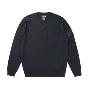 stone island shadow project stone island shadow project wool silk mix crew knit (black)