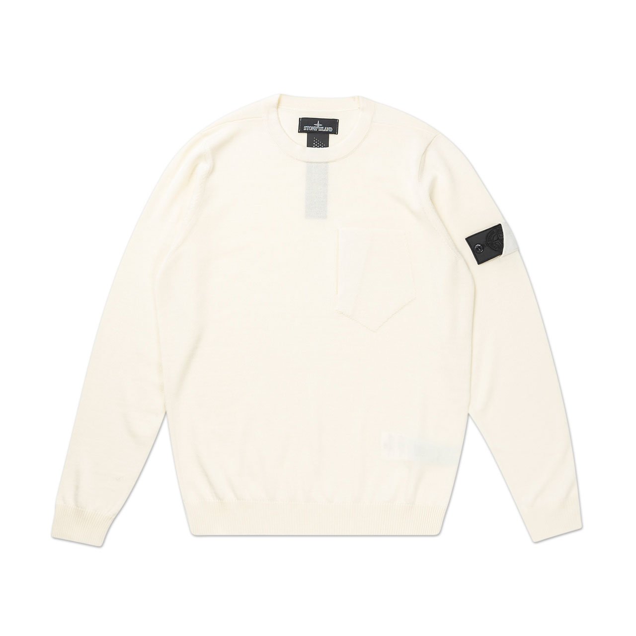 stone island shadow project wool silk mix crew knit (off white) - 7319505a4.v0099 - a.plus - Image - 1