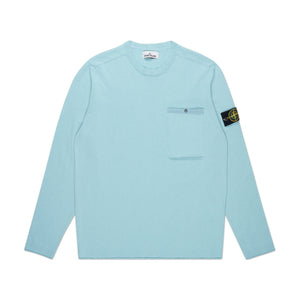 stone island stone island chest pocket sweater (aqua)