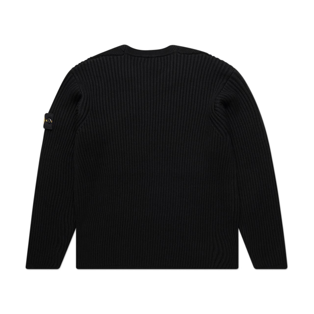 stone island stone island ribbed knit sweater (black)