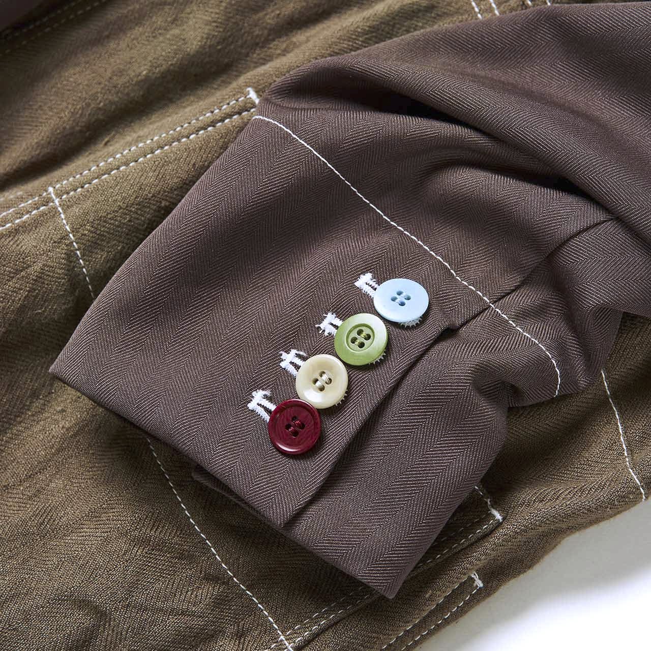 undercover two-tone jacket (khaki / brown) UC1A4201 - a.plus