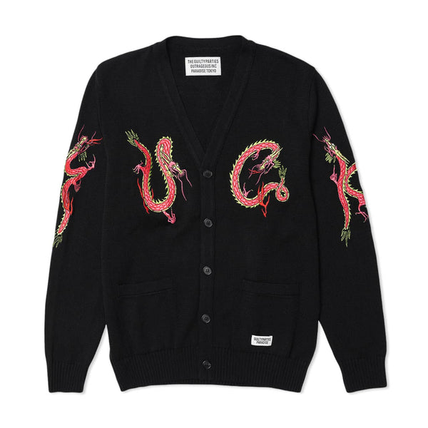 wacko maria classic cardigan (type-4) (black) 19SS-WMK-KN05 - a.plus