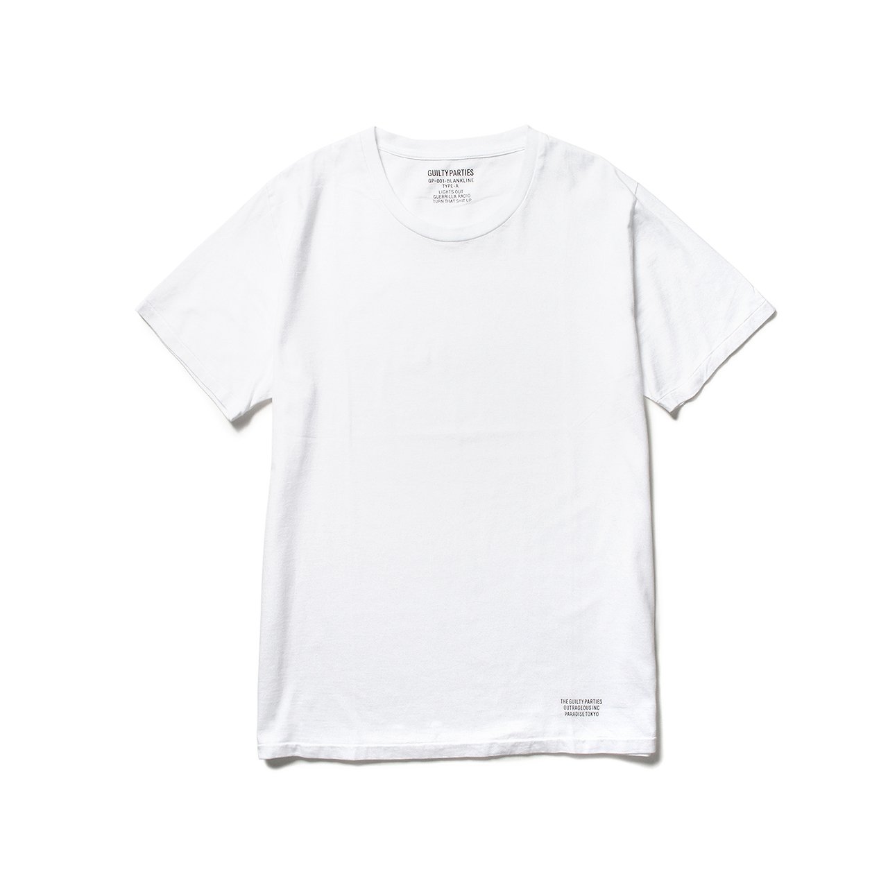 wacko maria heavy weight "blankline" crew neck t-shirt (type-a) 2-pack (white) - gp-001-blankline-type-a-wht - a.plus - Image - 2