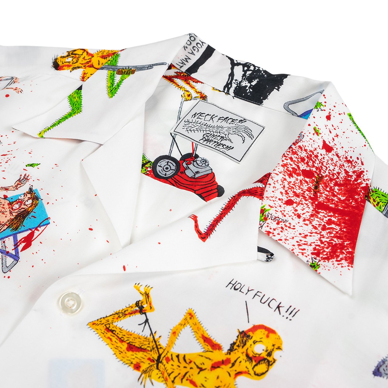 wacko maria neck face / s/s hawaiian shirt (white)