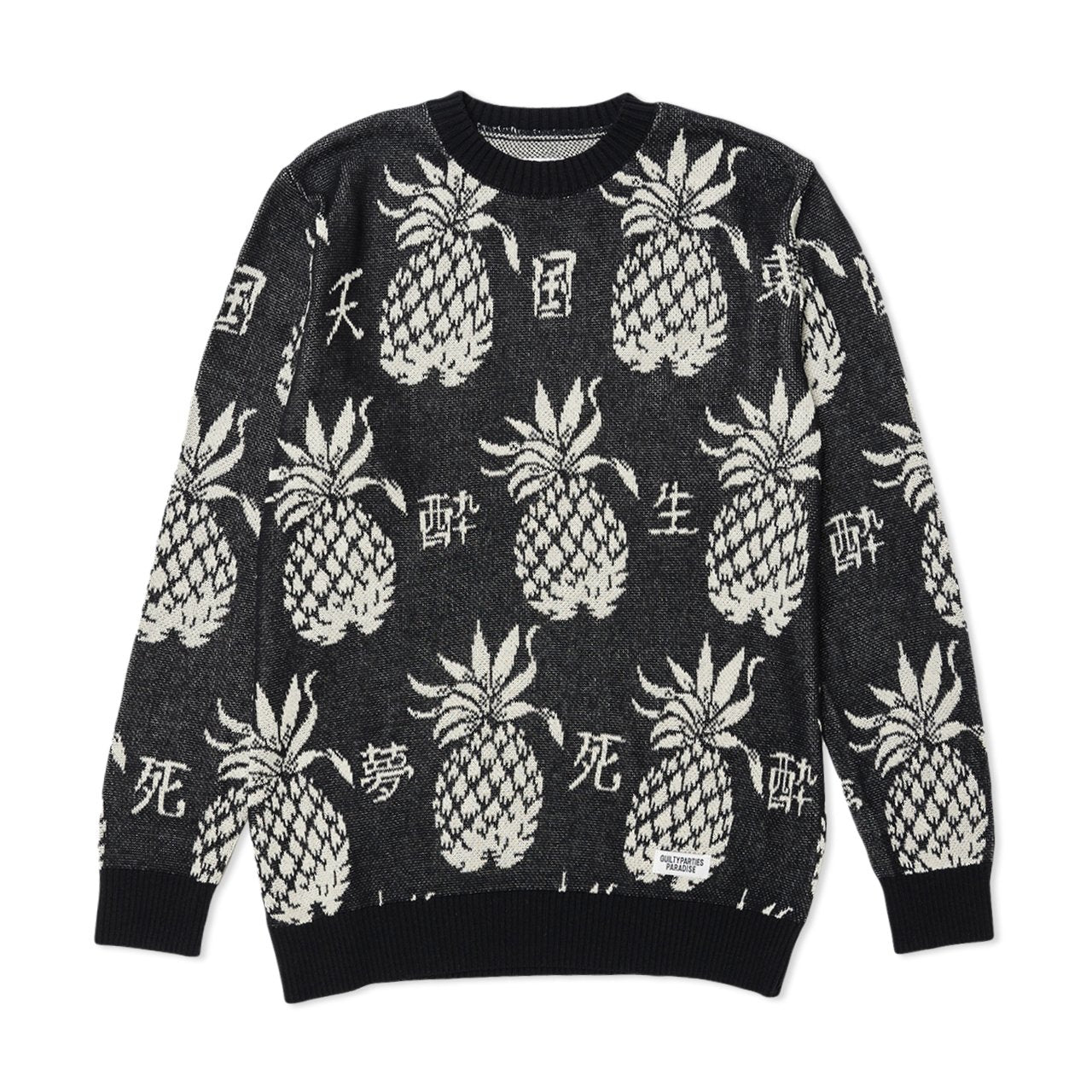 wacko maria pineapple jacquard sweater (black) - 19ss-wmk-kn15 - a.plus - Image - 1