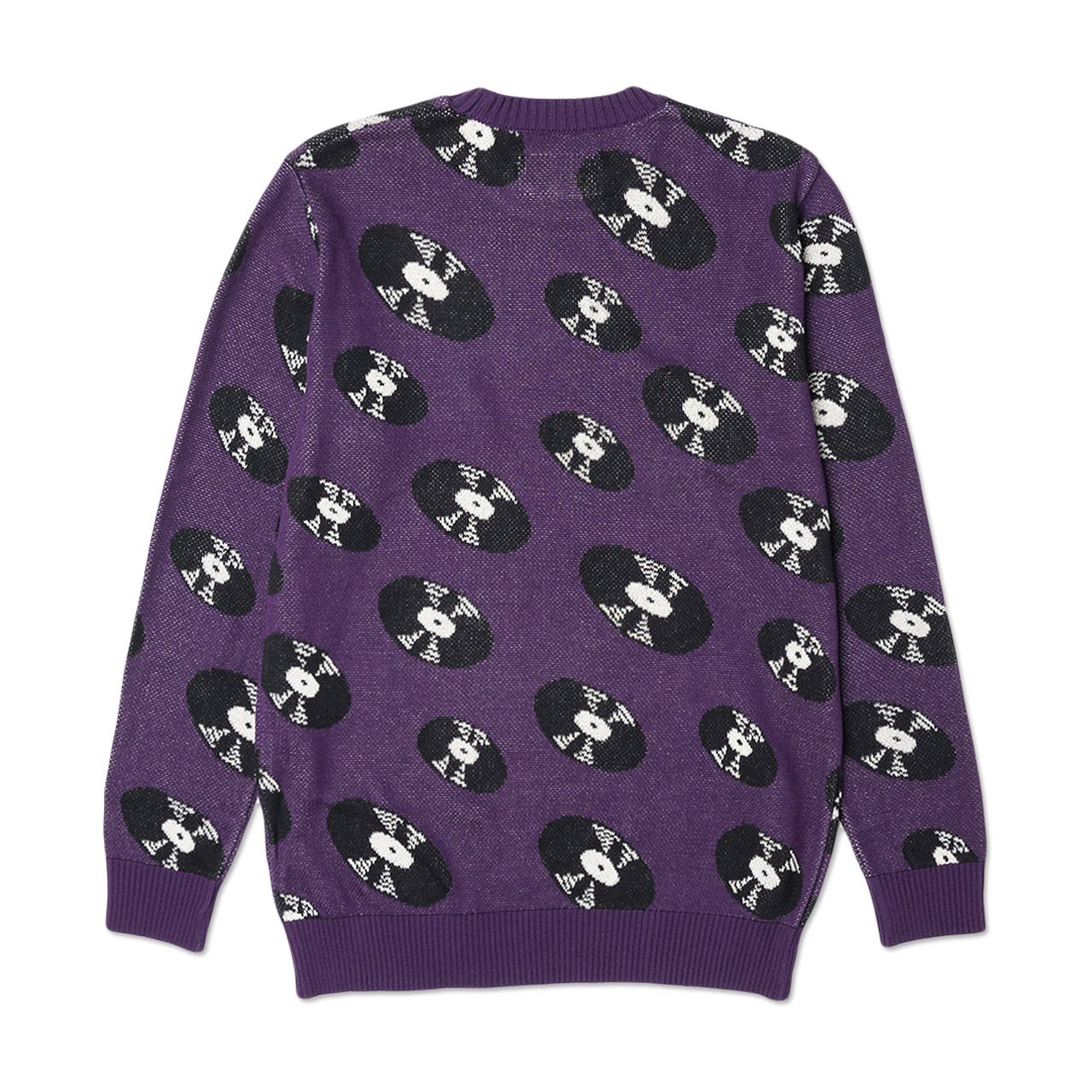 wacko maria record jacquard sweater (purple) - 19ss-wmk-kn12 - a.plus - Image - 2