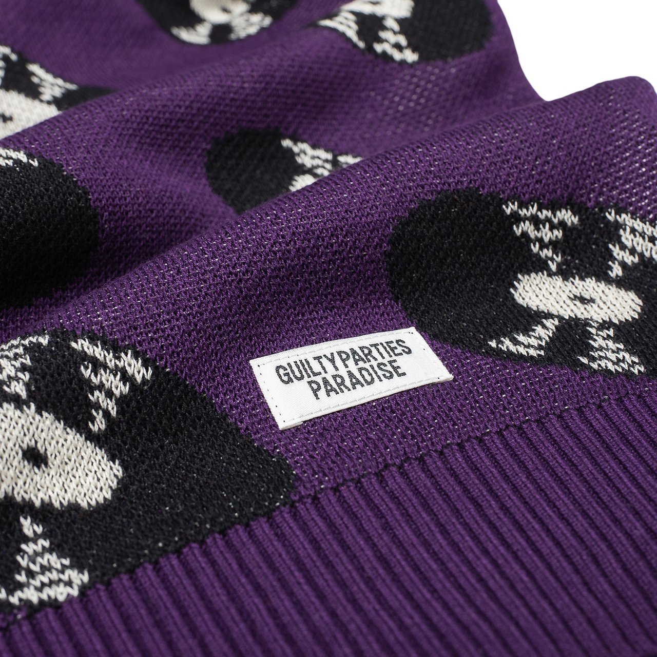 wacko maria record jacquard sweater (purple) 19SS-WMK-KN12 - a.plus