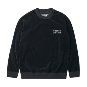 wacko maria velour crew neck sweatshirt (black) - 20fw-wmc-ss08 - a.plus - Image - 1