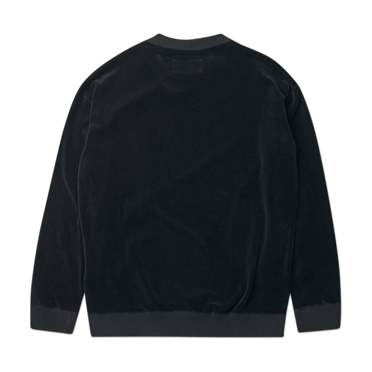 wacko maria velour crew neck sweatshirt (black) - 20fw-wmc-ss08 - a.plus - Image - 2