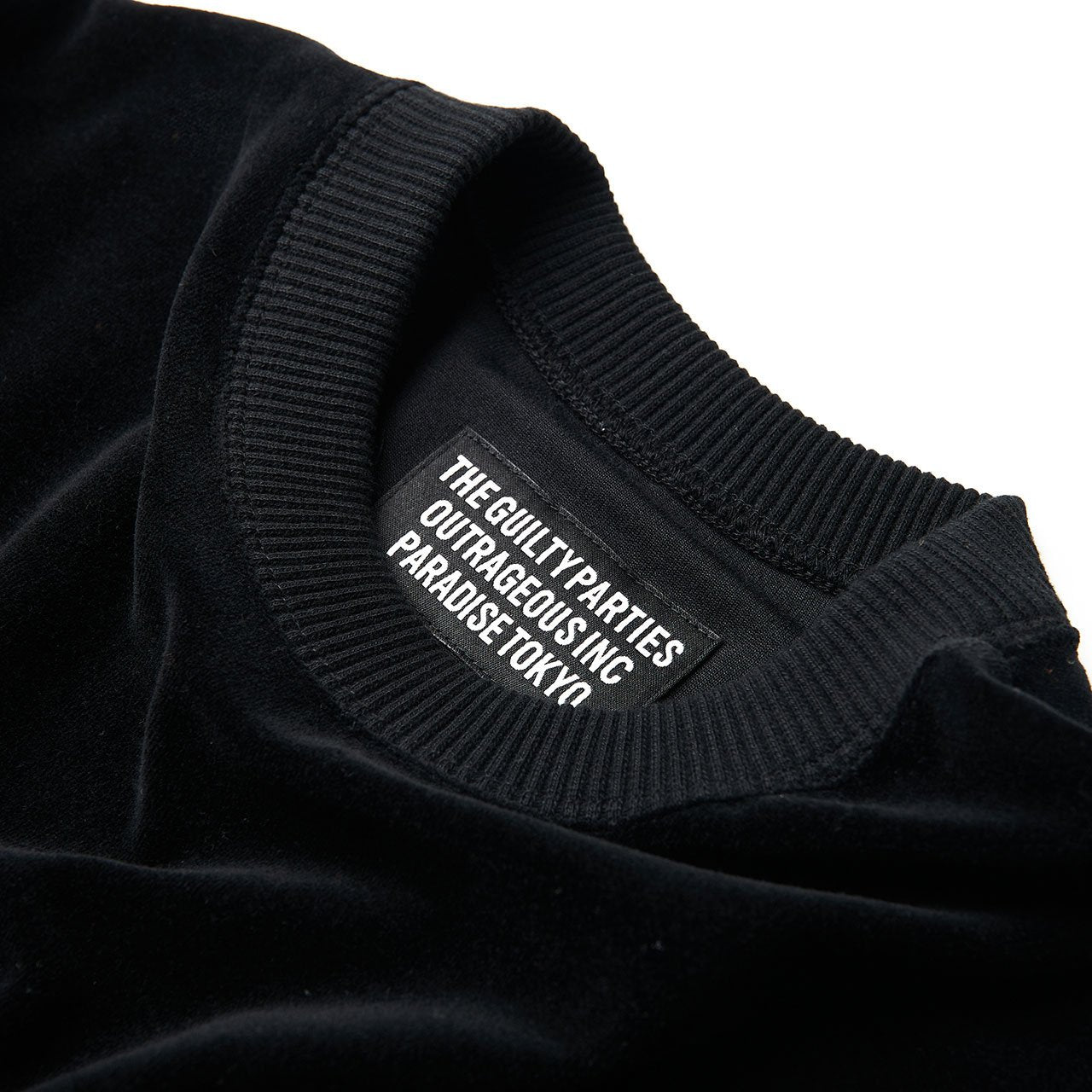 wacko maria velour crew neck sweatshirt (black) - 20fw-wmc-ss08 - a.plus - Image - 4