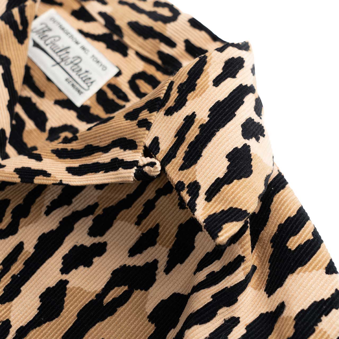 wacko maria corduroy open collar shirt (leopard) 21FW-WMS-OC01 - a