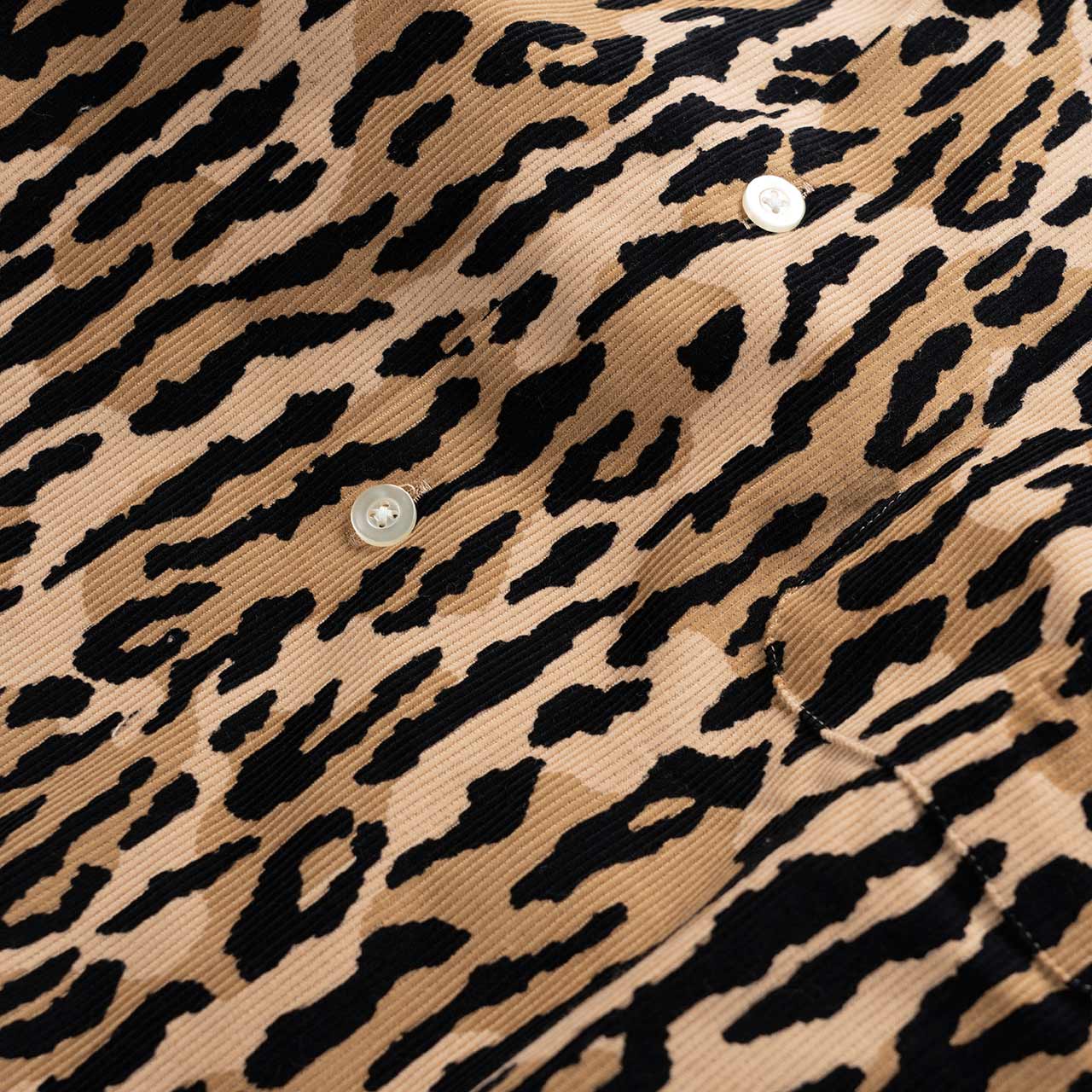 wacko maria corduroy open collar shirt (leopard)