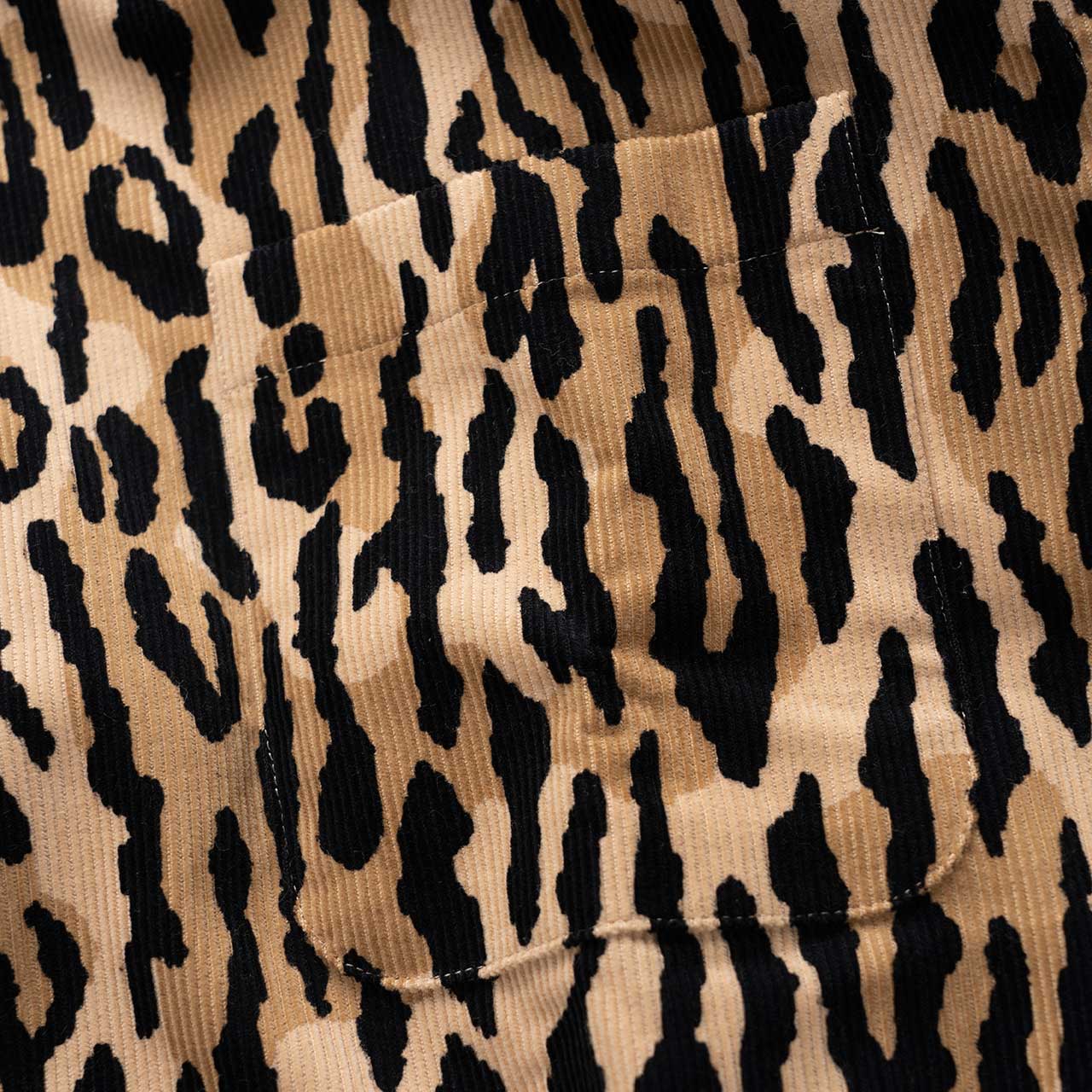 wacko maria corduroy open collar shirt (leopard)