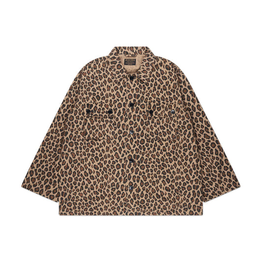 wacko maria wacko maria leopard army shirt (beige)