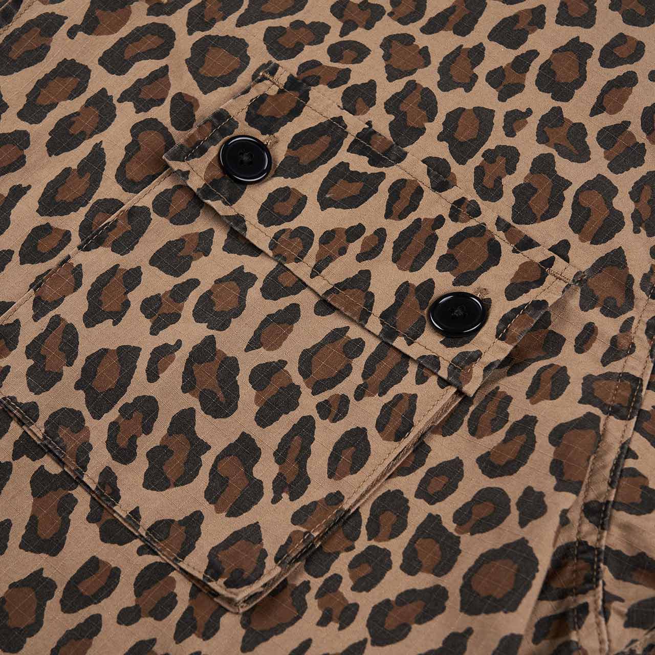 wacko maria wacko maria leopard army shirt (beige)